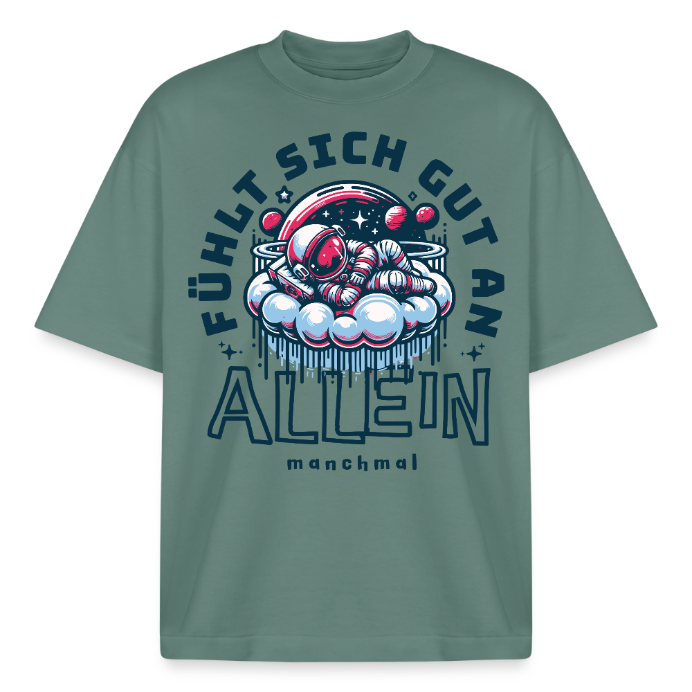 Unisex Boxy T-Shirt mit Astronaut - Grüner Bucht