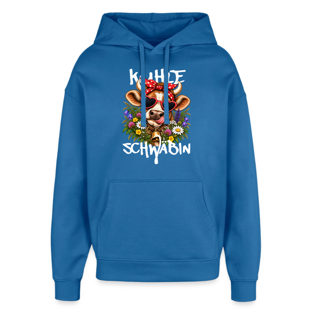 Oversized Unisex Hoodie mit Kuhle-Motiv - Achtsames Blau