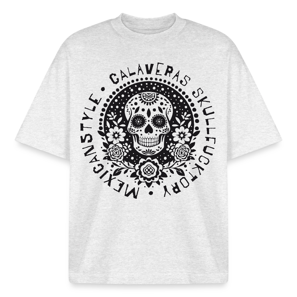 Skull Design T-Shirt - Kühles Grau meliert