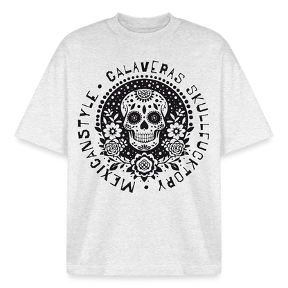 Skull Design T-Shirt - Kühles Grau meliert