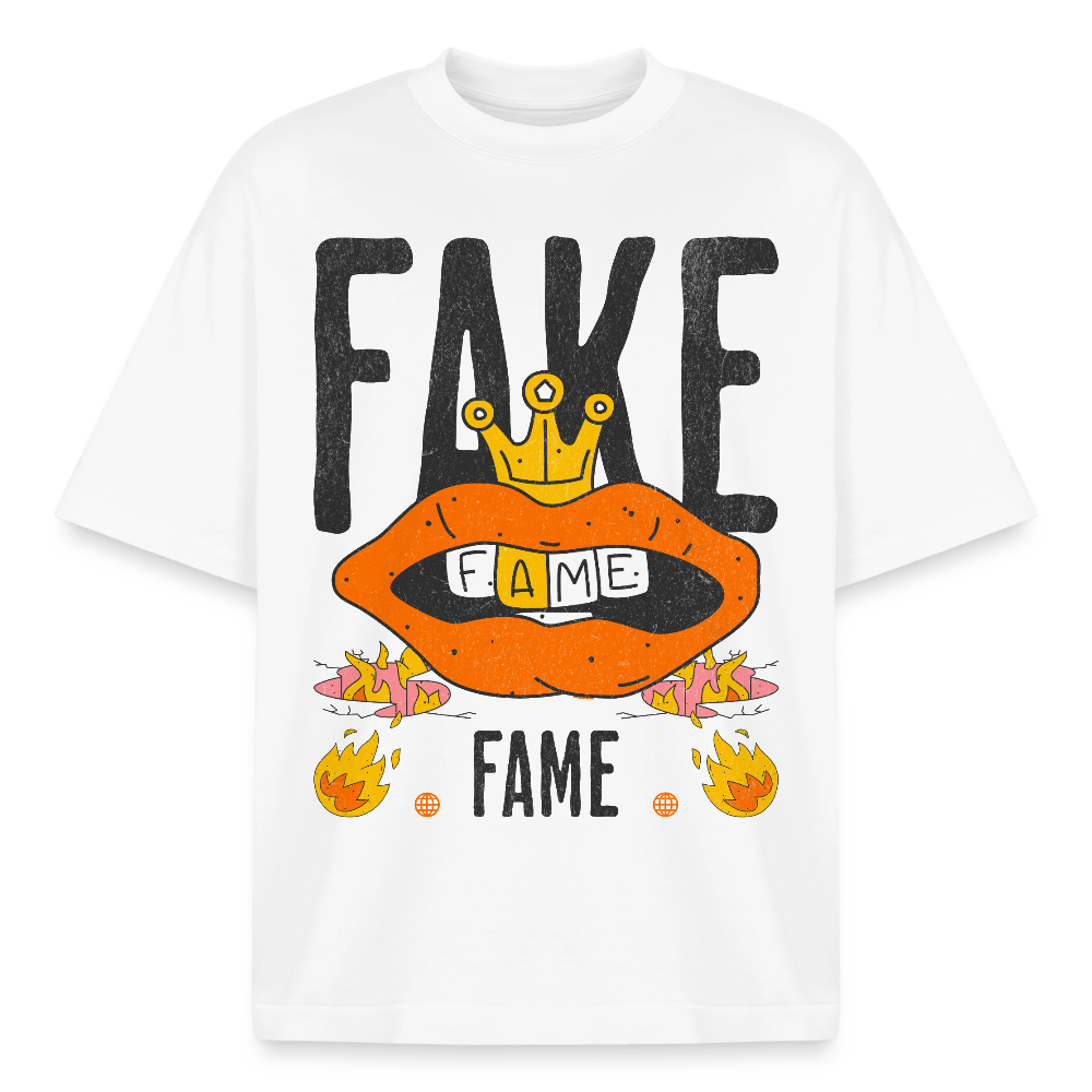 Fake Fame Design T-Shirt - Weiß
