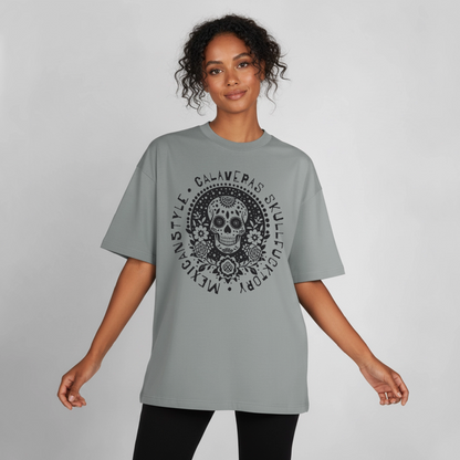 Skull Design T-Shirt - Nebelgrau