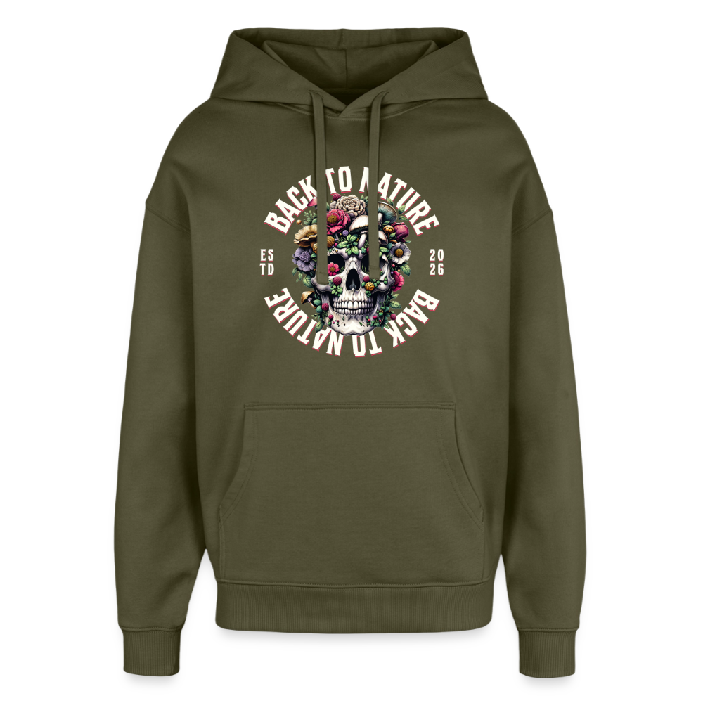 Skull Nature Design Hoodie - Khaki