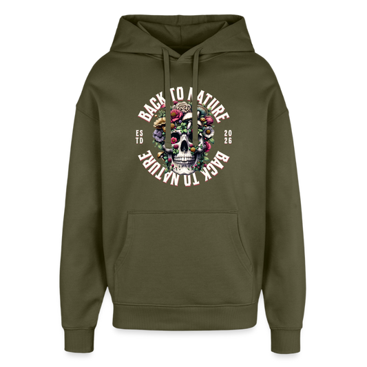 Skull Nature Design Hoodie - Khaki