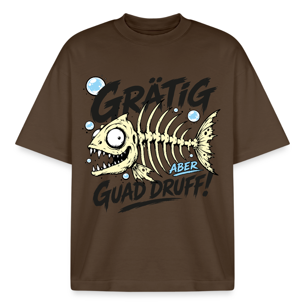 Grätig Design T-Shirt - Dunkelbraun