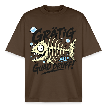 Grätig Design T-Shirt - Dunkelbraun