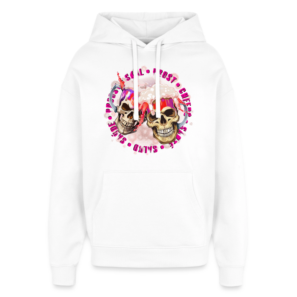 Party Skull Design Hoodie - Weiß