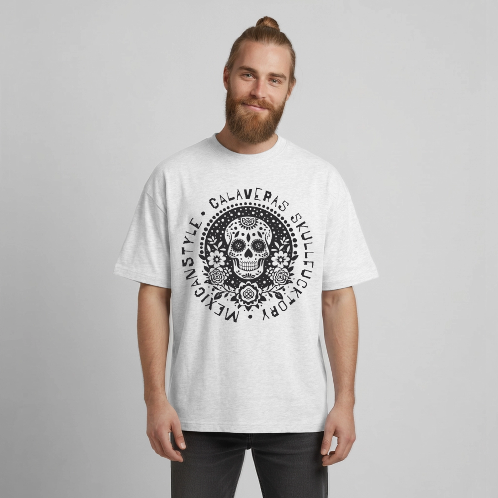 Skull Design T-Shirt - Kühles Grau meliert
