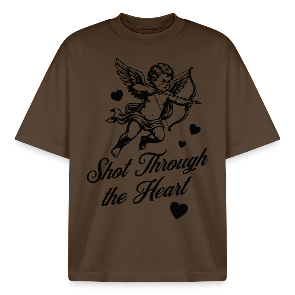 Amor Shot Design T-Shirt - Dunkelbraun