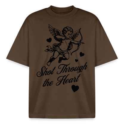 Amor Shot Design T-Shirt - Dunkelbraun