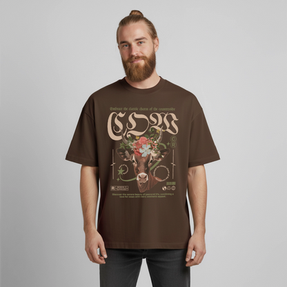Kuh Design T-Shirt - Dunkelbraun