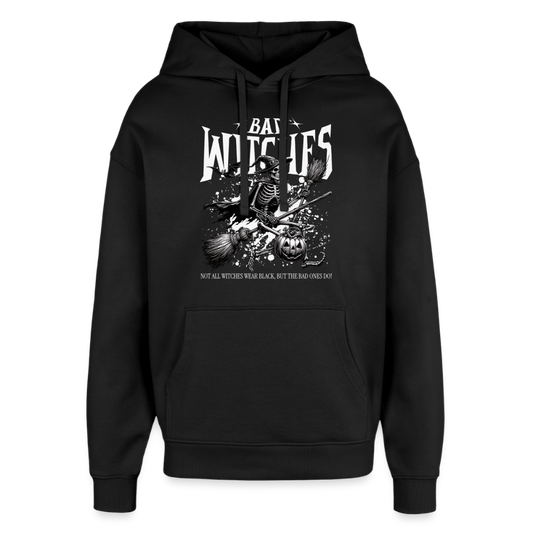Schwarzer Hoodie mit Bad Witches Hexen-Motiv im Gothic-Stil