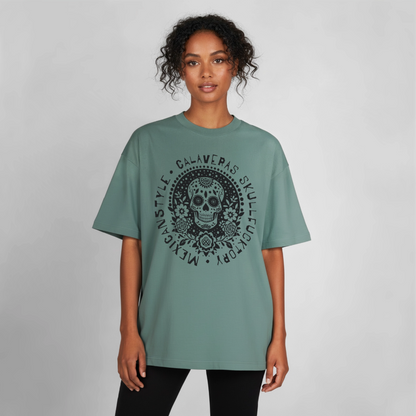 Skull Design T-Shirt - Grüner Bucht