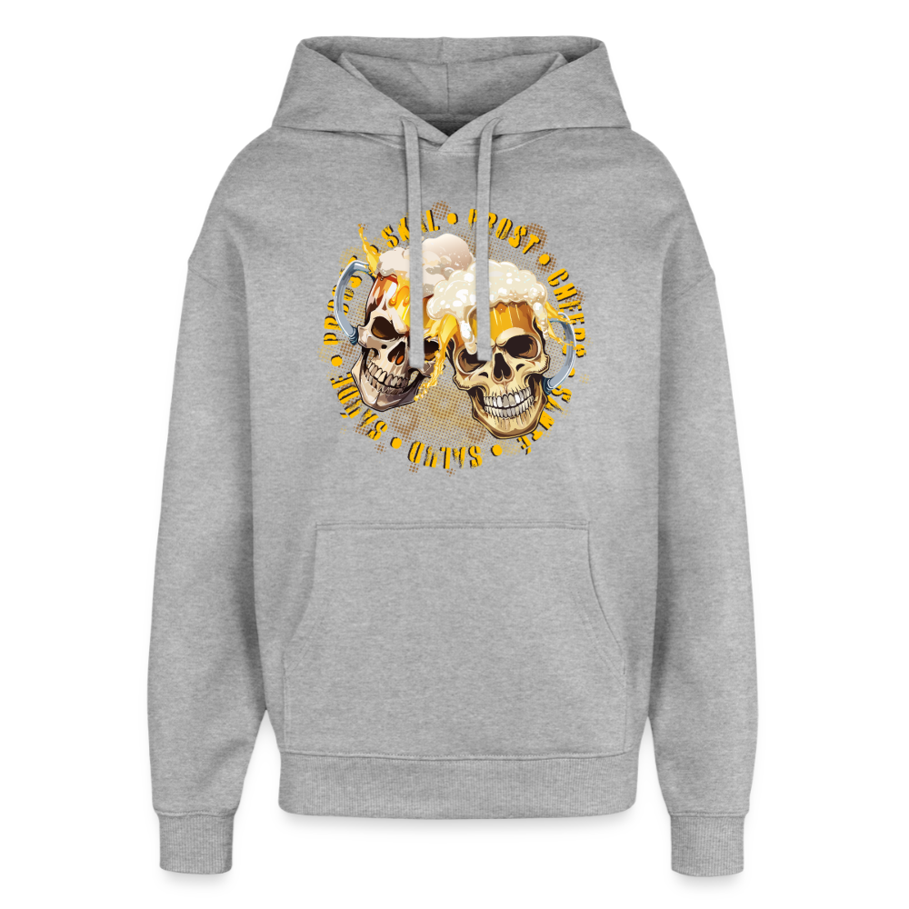Party Skull Design Hoodie - Grau meliert