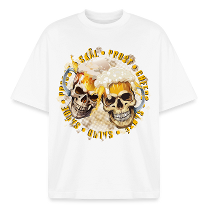 Party Skull Design T-Shirt - Weiß
