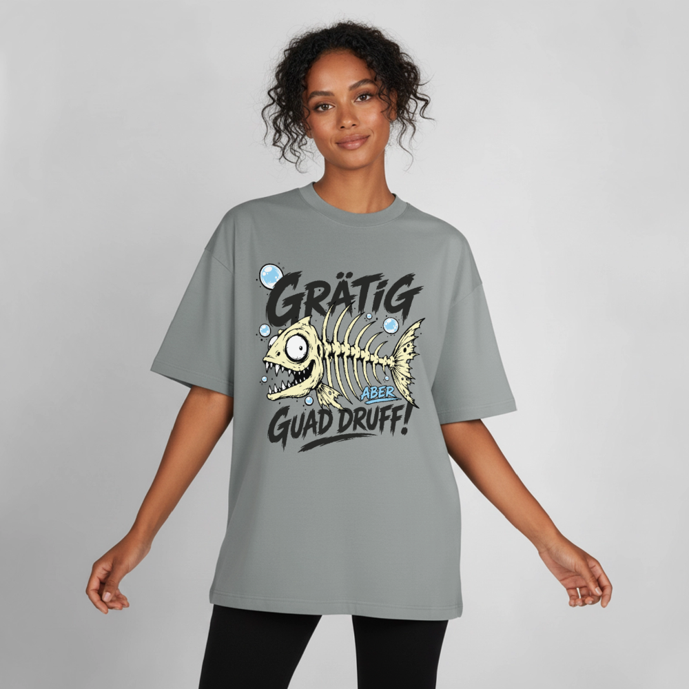 Grätig Design T-Shirt - Nebelgrau