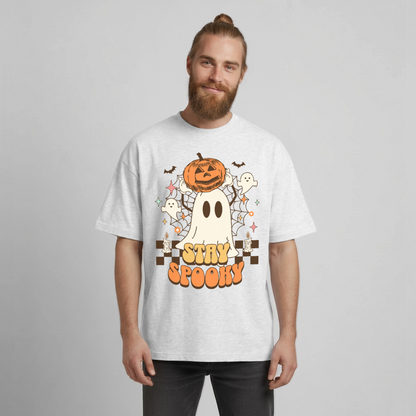 Stay Spooky Design T-Shirt - Kühles Grau meliert