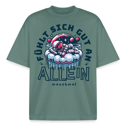 Unisex Boxy T-Shirt mit Astronaut - Grüner Bucht