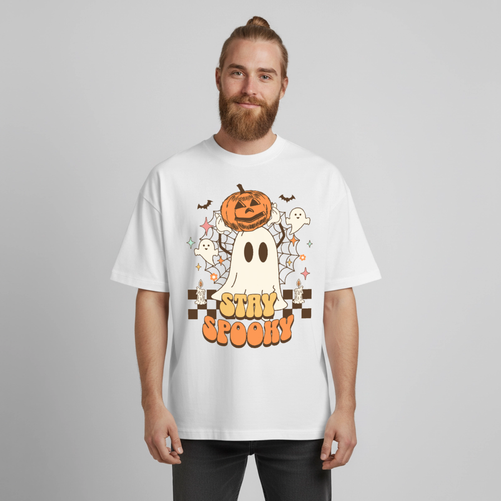 Stay Spooky Design T-Shirt - Weiß