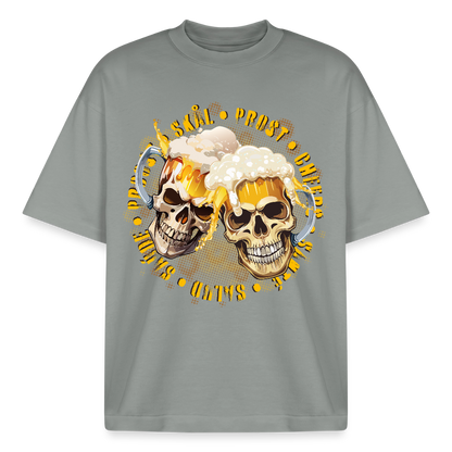 Party Skull Design T-Shirt - Nebelgrau