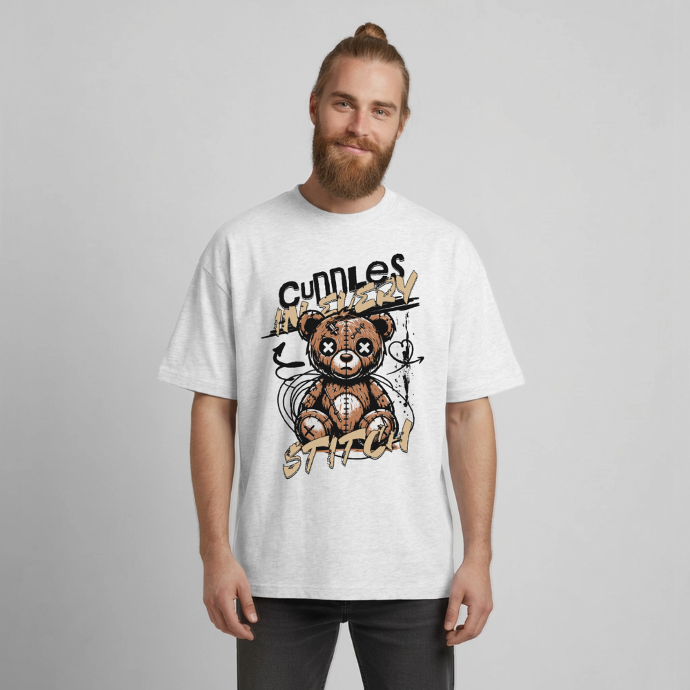 Bear Design T-Shirt - Kühles Grau meliert