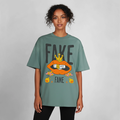 Fake Fame Design T-Shirt - Grüner Bucht