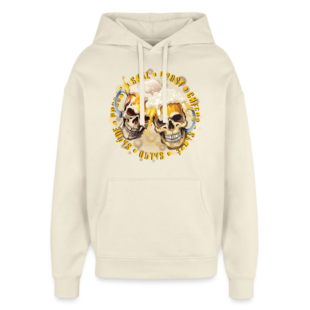 Party Skull Design Hoodie - Natur