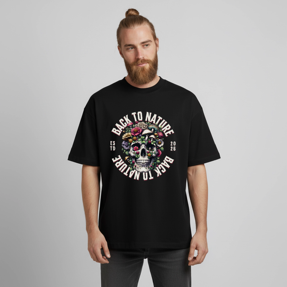 Skull Nature Design T-Shirt - Schwarz