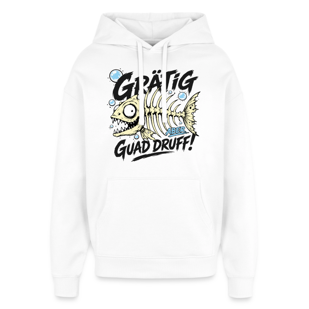 Grätig Design Hoodie - Weiß