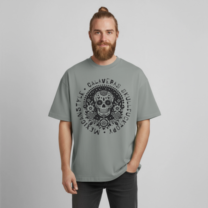 Skull Design T-Shirt - Nebelgrau