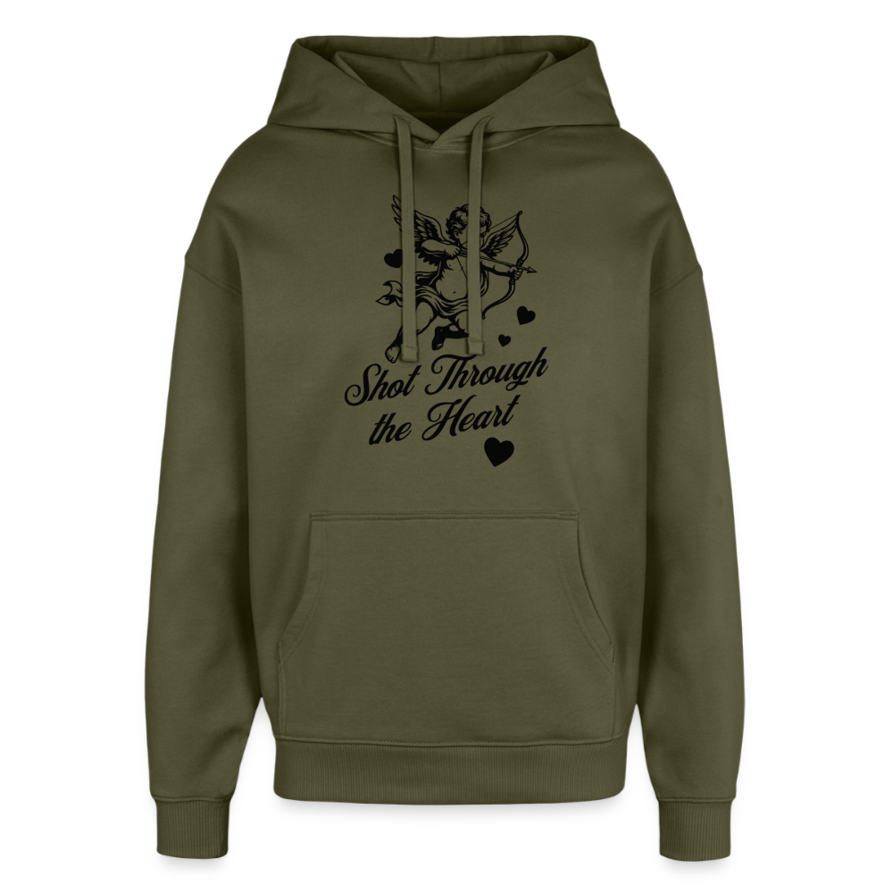 Amor Shot Design Hoodie - Khaki