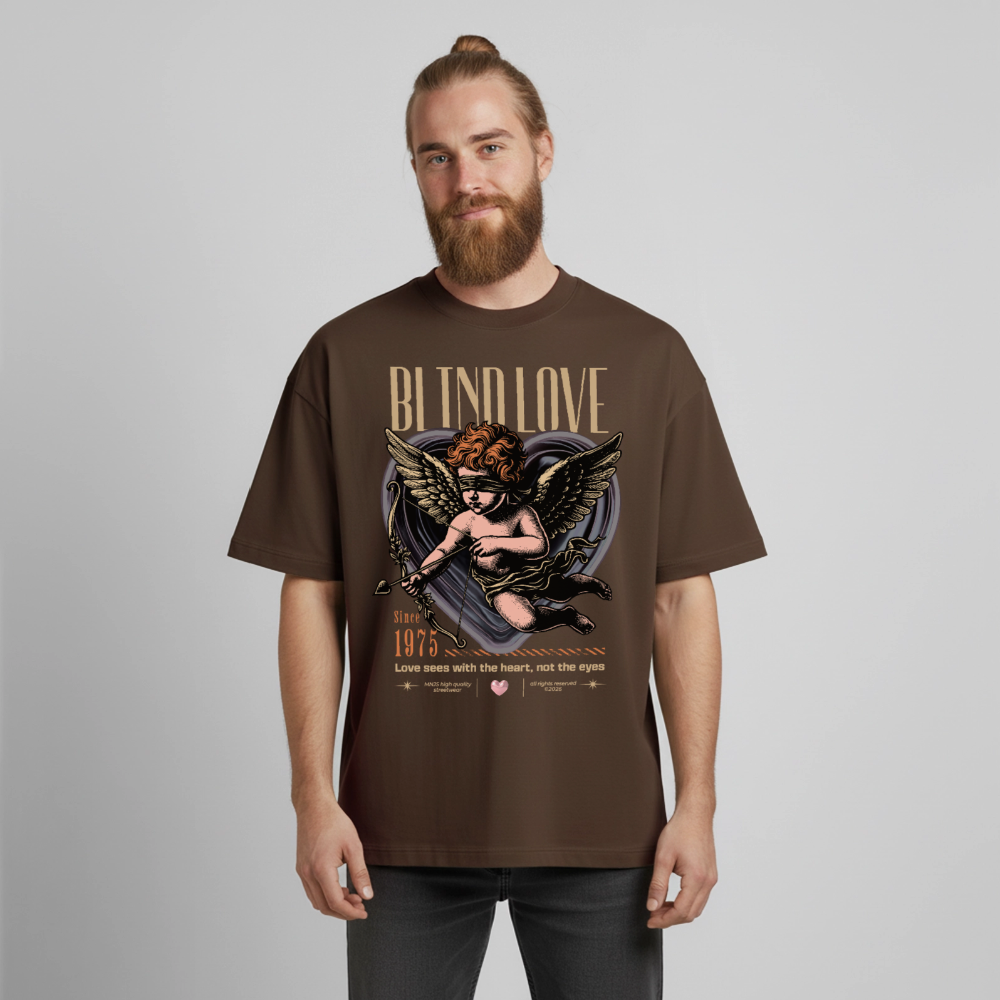 Amor Design T-Shirt - Dunkelbraun