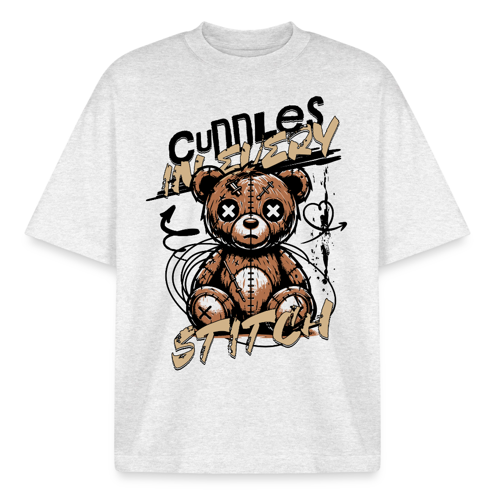 Bear Design T-Shirt - Kühles Grau meliert