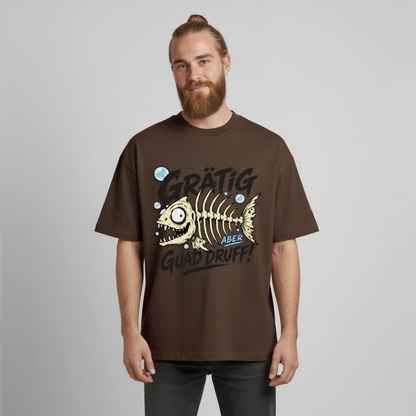 Grätig Design T-Shirt - Dunkelbraun