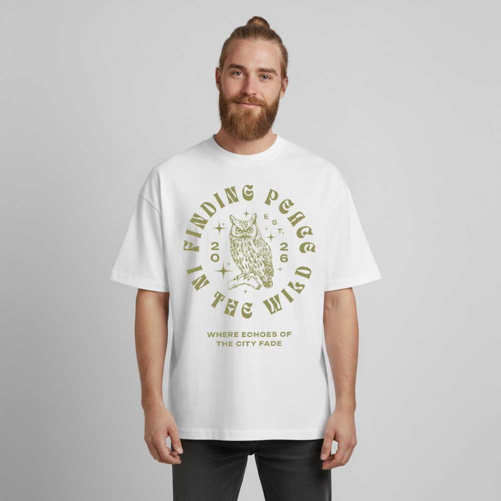 Eule Design T-Shirt - Weiß