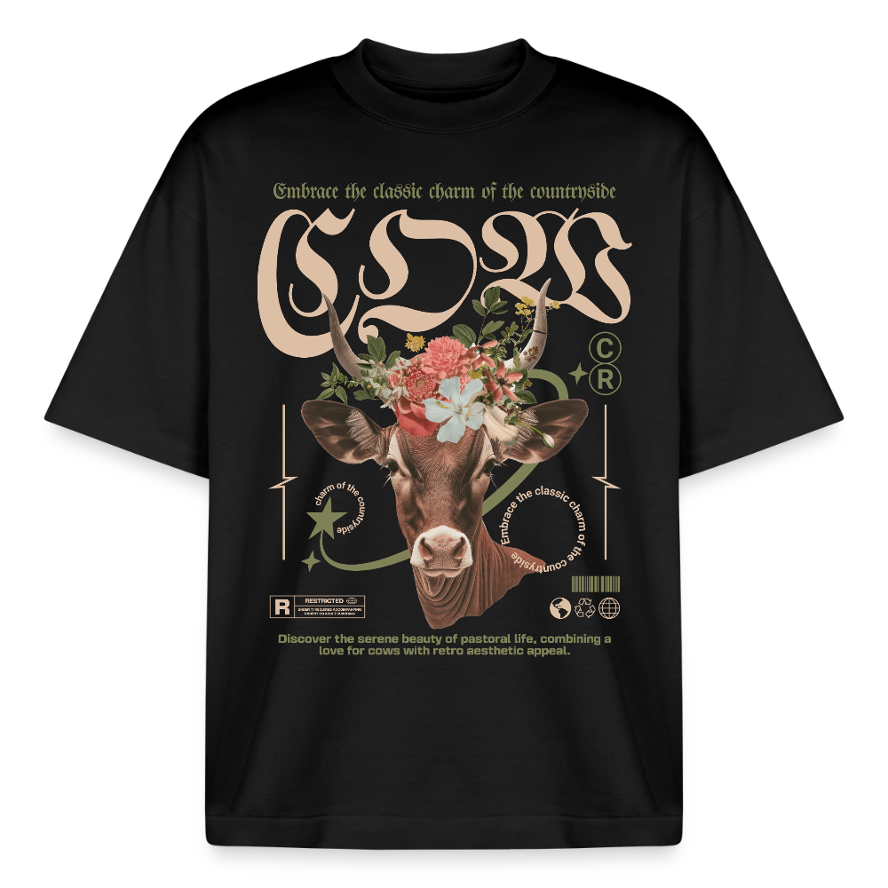 Kuh Design T-Shirt - Schwarz