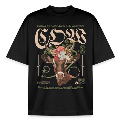 Kuh Design T-Shirt - Schwarz