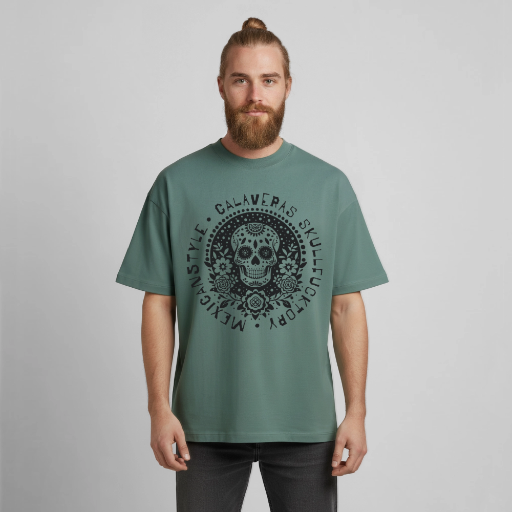 Skull Design T-Shirt - Grüner Bucht