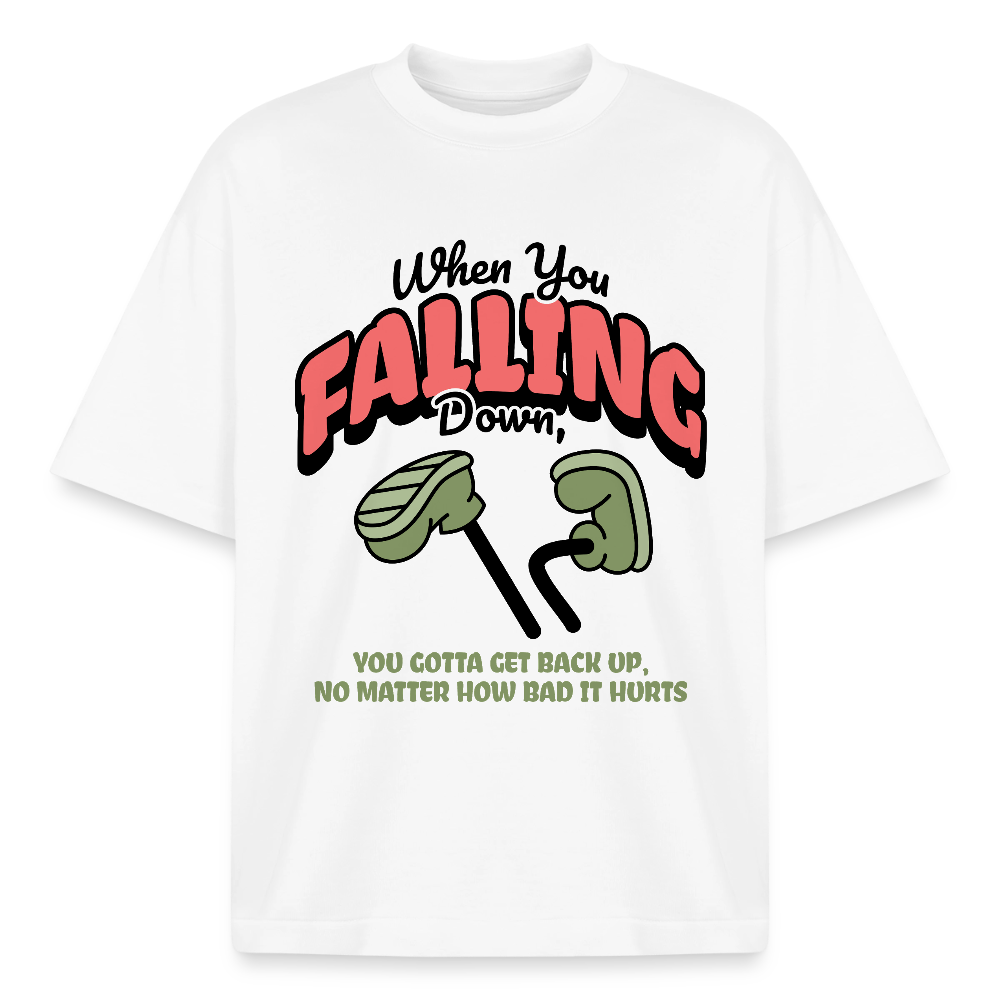 Falling Down Design T-Shirt - Weiß