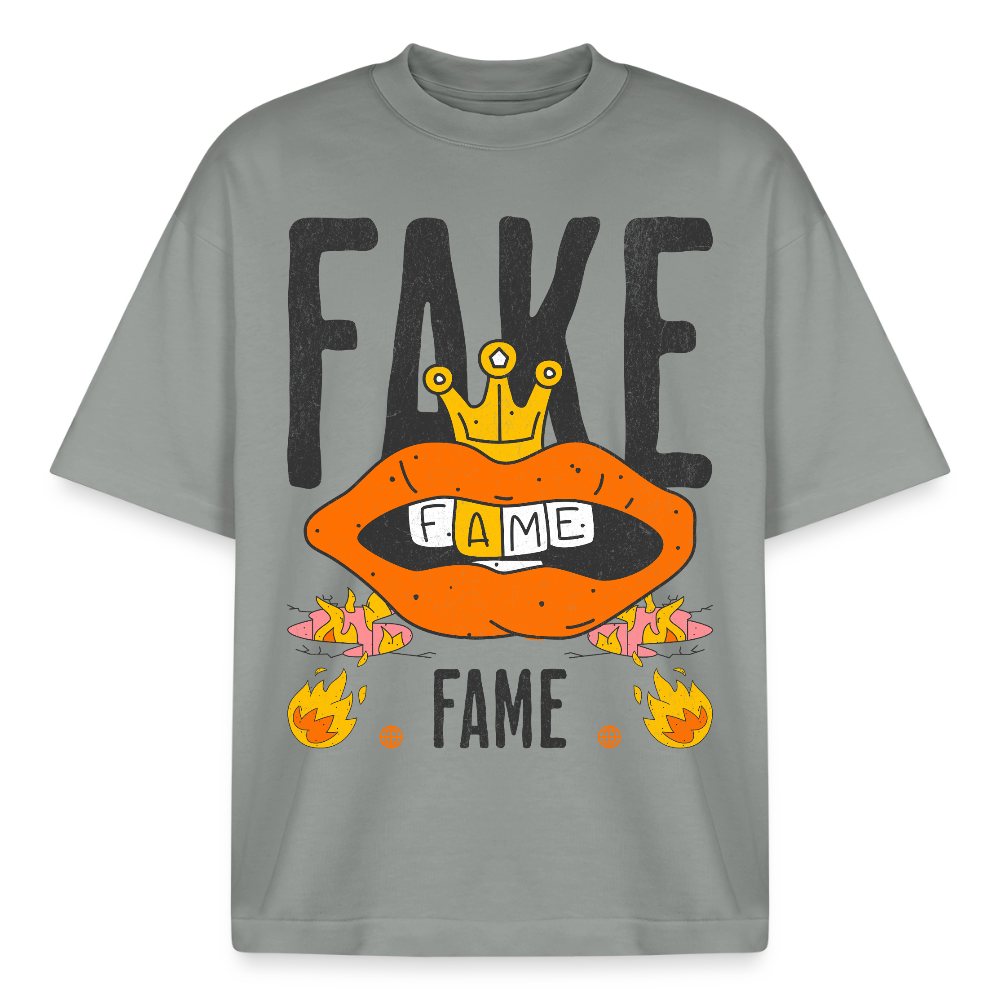 Fake Fame Design T-Shirt - Nebelgrau