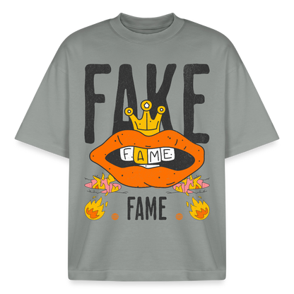 Fake Fame Design T-Shirt - Nebelgrau