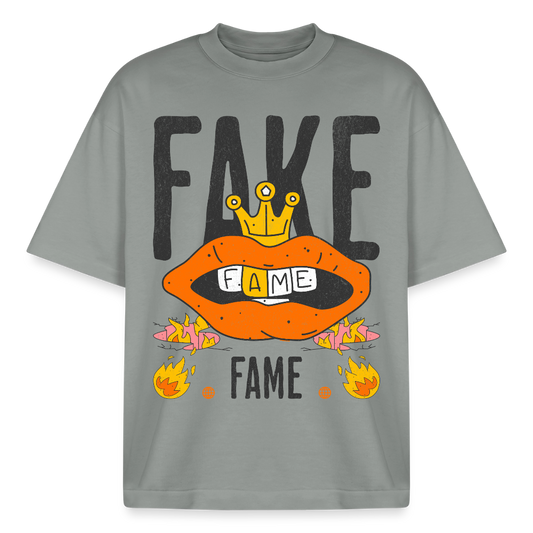 Fake Fame Design T-Shirt - Nebelgrau