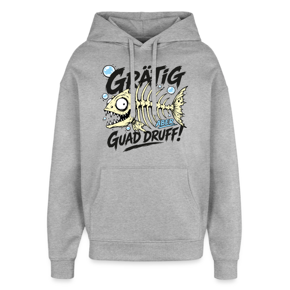 Grätig Design Hoodie - Grau meliert