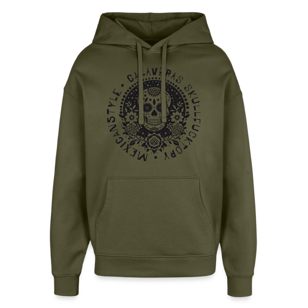 Skull Design Hoodie - Khaki