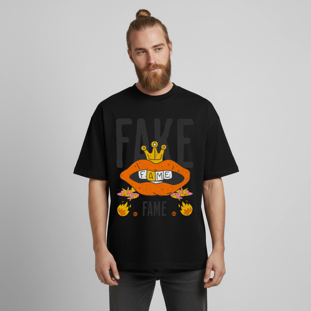 Fake Fame Design T-Shirt - Schwarz