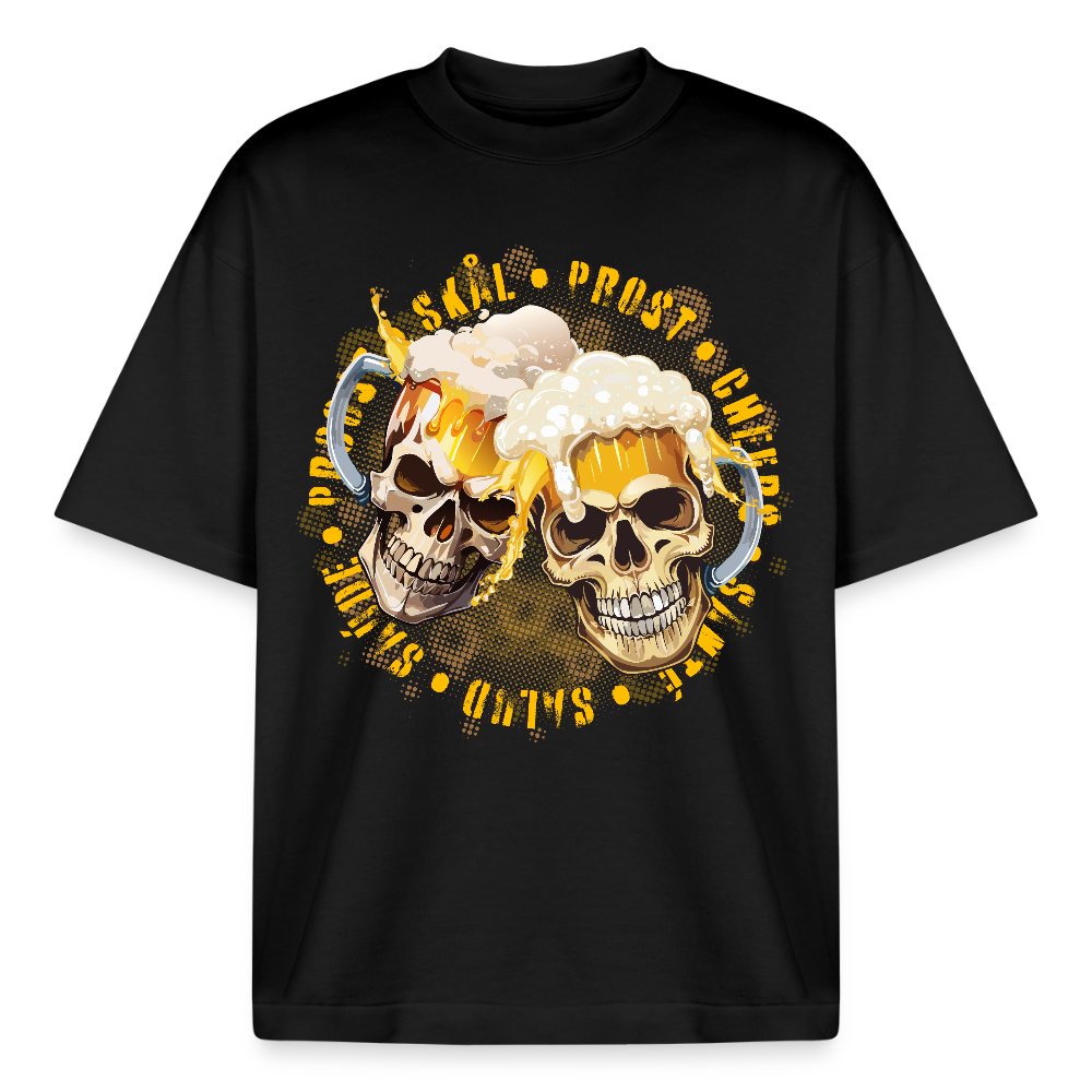 Party Skull Design T-Shirt - Schwarz
