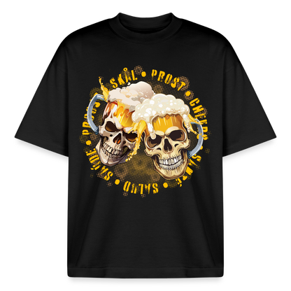 Party Skull Design T-Shirt - Schwarz