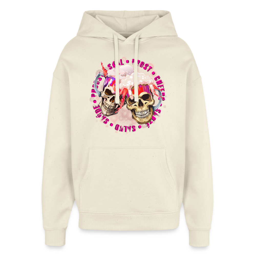 Party Skull Design Hoodie - Natur