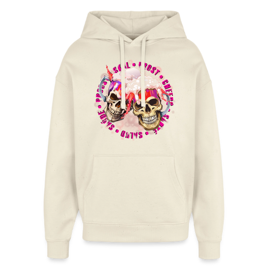 Party Skull Design Hoodie - Natur