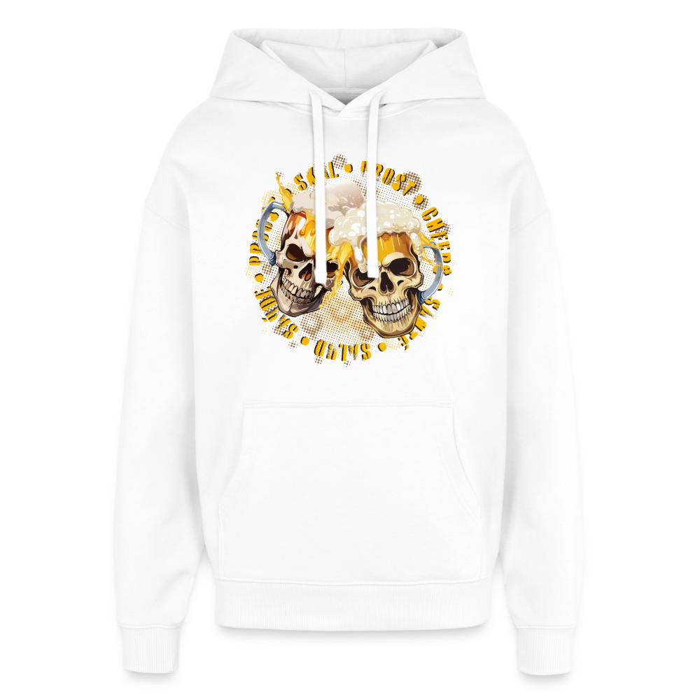Party Skull Design Hoodie - Weiß